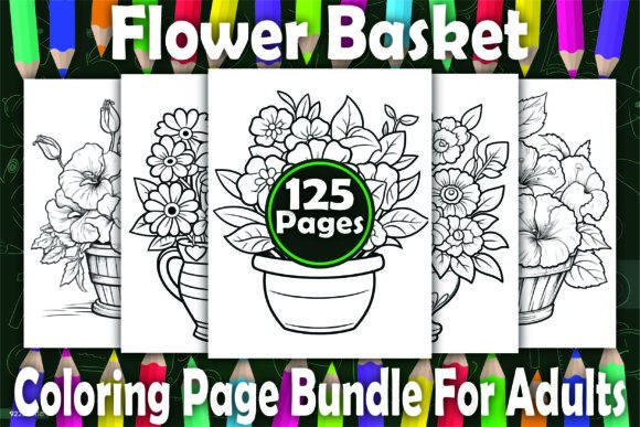 125 Flower Basket Coloring Pages