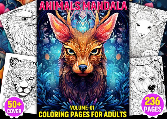 230 Animal Mandala Coloring Pages - KDP