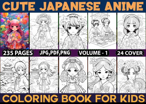 235 Cute Japanese Anime Coloring Pages