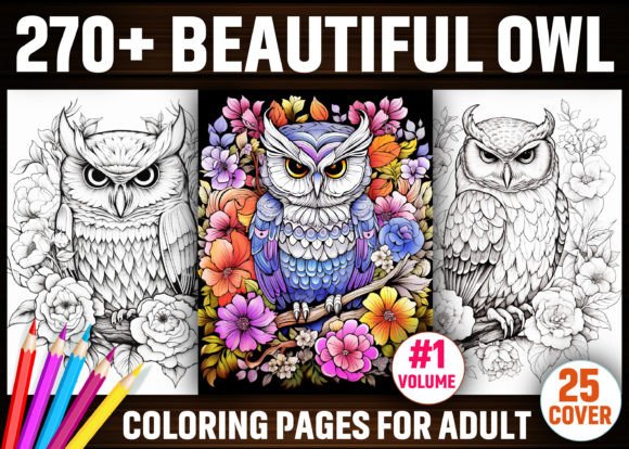 270 Beautiful Owl Coloring Pages - KDP