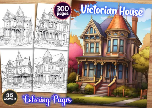 300 Victorian Houses Coloring Pages for Creative Design