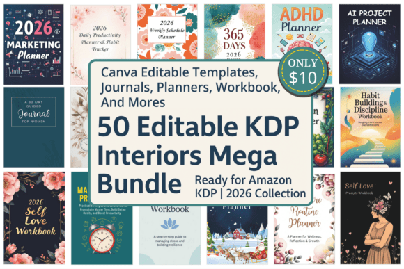 50 Editable KDP Interiors Mega Bundle