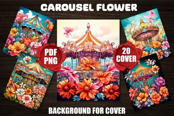 Carousel Flower Backgrounds for Cover