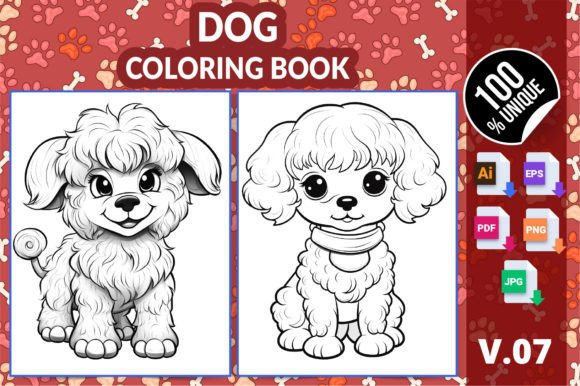 Cute Dog Coloring Pages for Kids V07