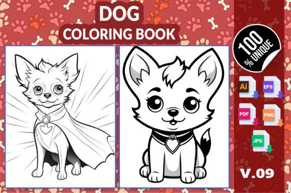 Cute Dog Coloring Pages for Kids V09