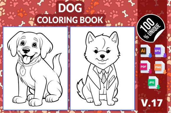Cute Dog Coloring Pages for Kids V17