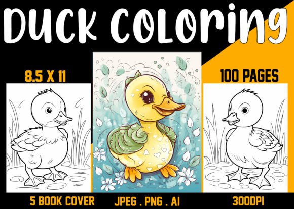 Duck Coloring Book 03: A High-Resolution Creative Asset for Real-World Publishing