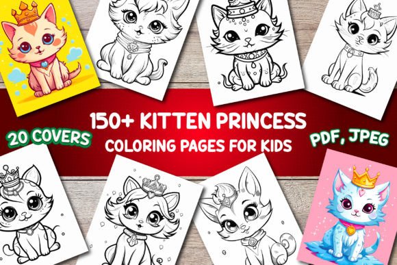 Kitten Princess Coloring Pages