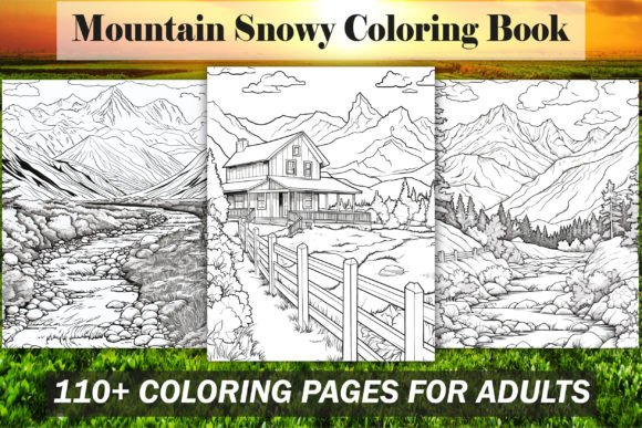 Mountain Snowy Coloring Book - KDP